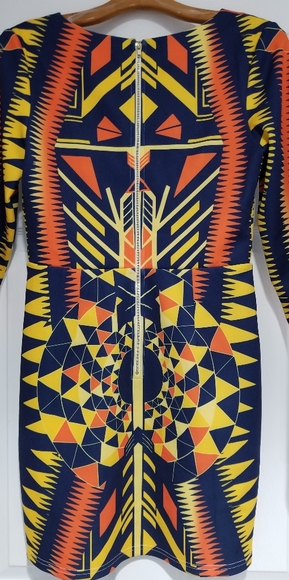 Asos Plunging Neck Geo Dress - Picture 2 of 2